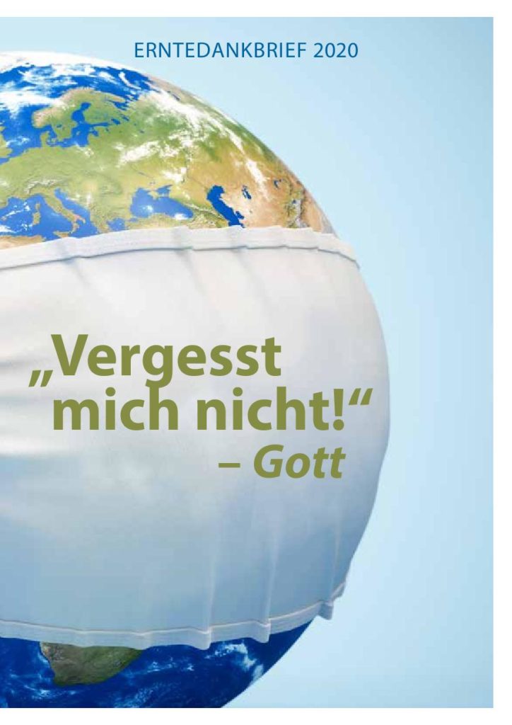 Erntedankbrief 2020 vom Hannoverschen Verband Landeskirchlicher Gemeinschaften - Seite 1