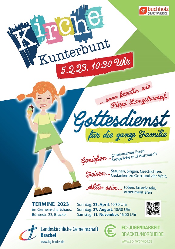 Kirche Kunterbunt ist ein attraktives Programm für Kinder, Eltern, Großeltern Paten, rundum für die ganze Familie. Erwachsene und Kinder können den christlichen Glauben zwanglos neu entdecken.